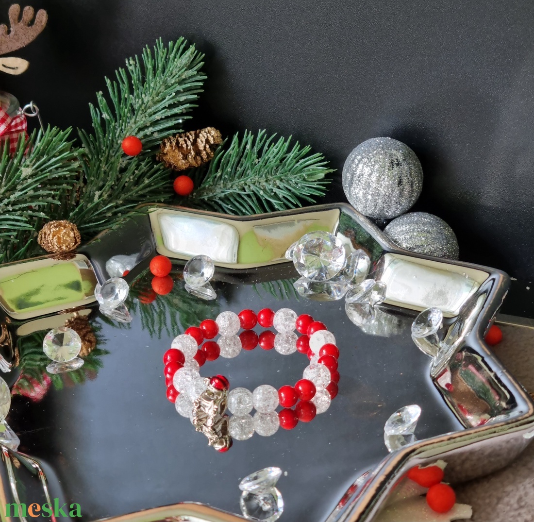 Mackós, hegyikristály, piros jáde gyermek karkötő  - ékszer - karkötő - ásványkarkötő - Meska.hu