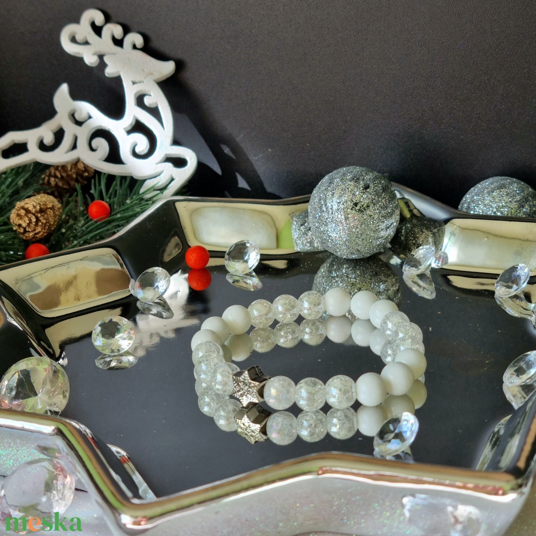 Aurakvarc, jáde és kagylógyöngy karkötő  - ékszer - karkötő - ásványkarkötő - Meska.hu