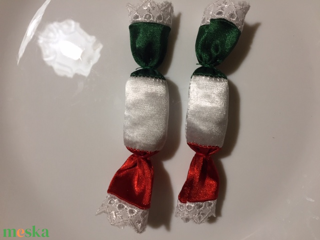 Nemzetiszínű textil szaloncukor - karácsony - karácsonyi ajándékozás - Meska.hu