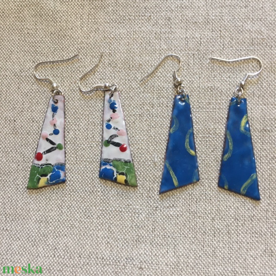 Tűzzománc fülbevaló - ékszer - fülbevaló - fülékszer - Meska.hu