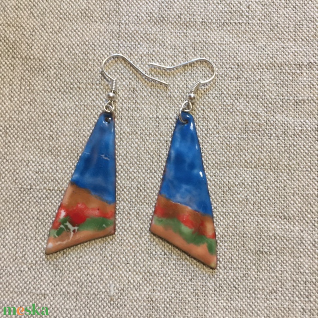 Tűzzománc fülbevaló - ékszer - fülbevaló - fülékszer - Meska.hu