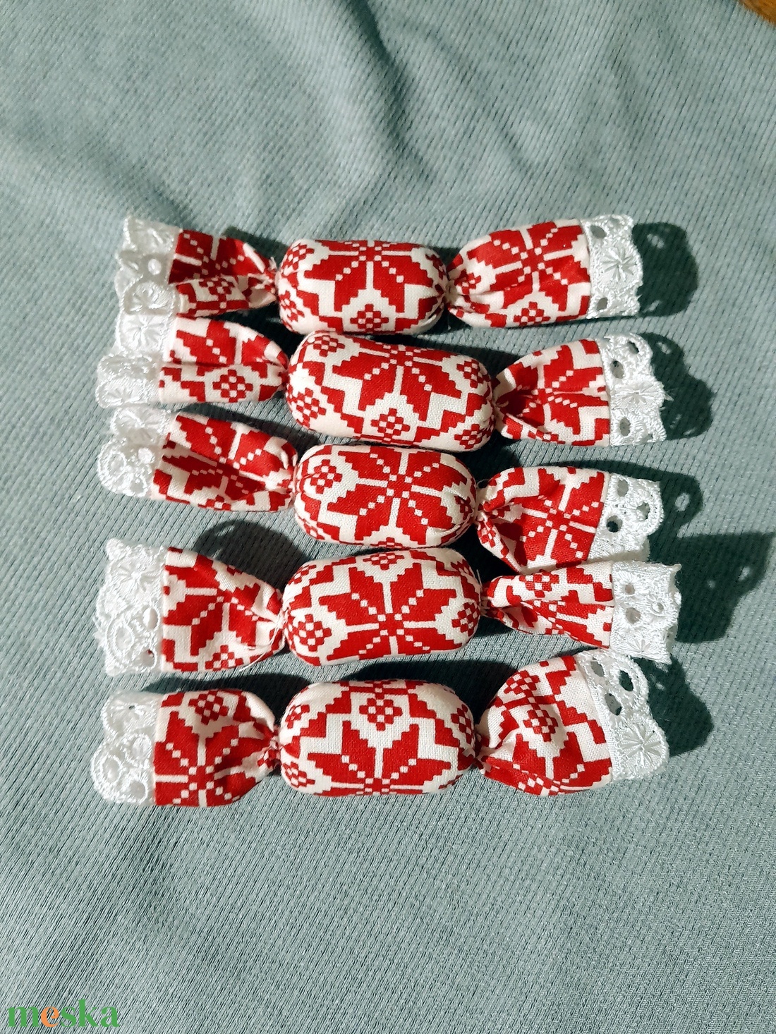 Textil szaloncukor szett, 5db - karácsony - karácsonyi lakásdekoráció - karácsonyfadíszek - Meska.hu Textil szaloncukor szett, 5db - karácsony - karácsonyi lakásdekoráció - karácsonyfadíszek - Meska.hu