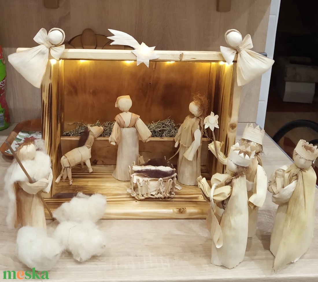 Kukoricacsuhé bábok Betlehemhez - karácsony - karácsonyi lakásdekoráció - ünnepi asztaldekoráció - Meska.hu