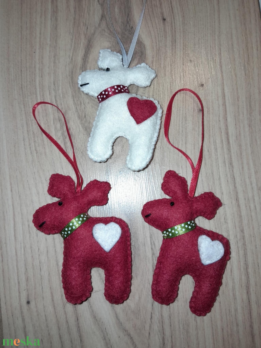Rénszarvasok (3db) - karácsony - karácsonyi lakásdekoráció - karácsonyfadíszek - Meska.hu