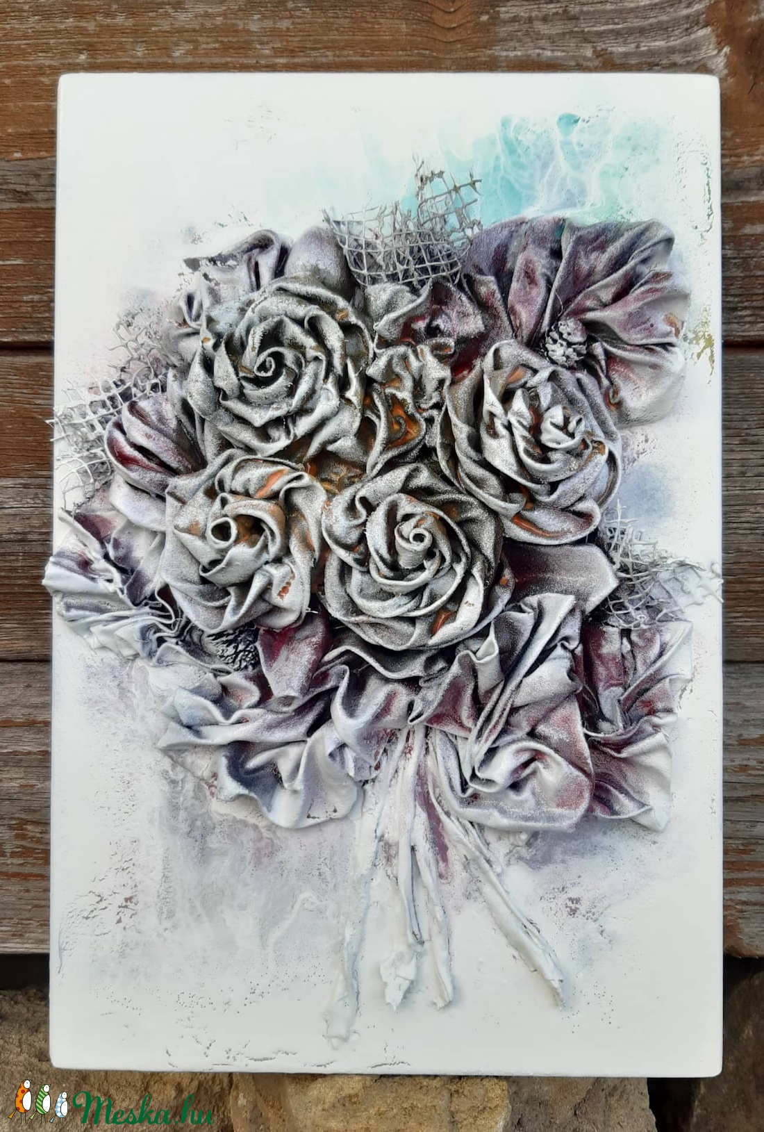  20x30cm-es falikép, textilszobrászattal készítve - otthon & életmód - Meska.hu