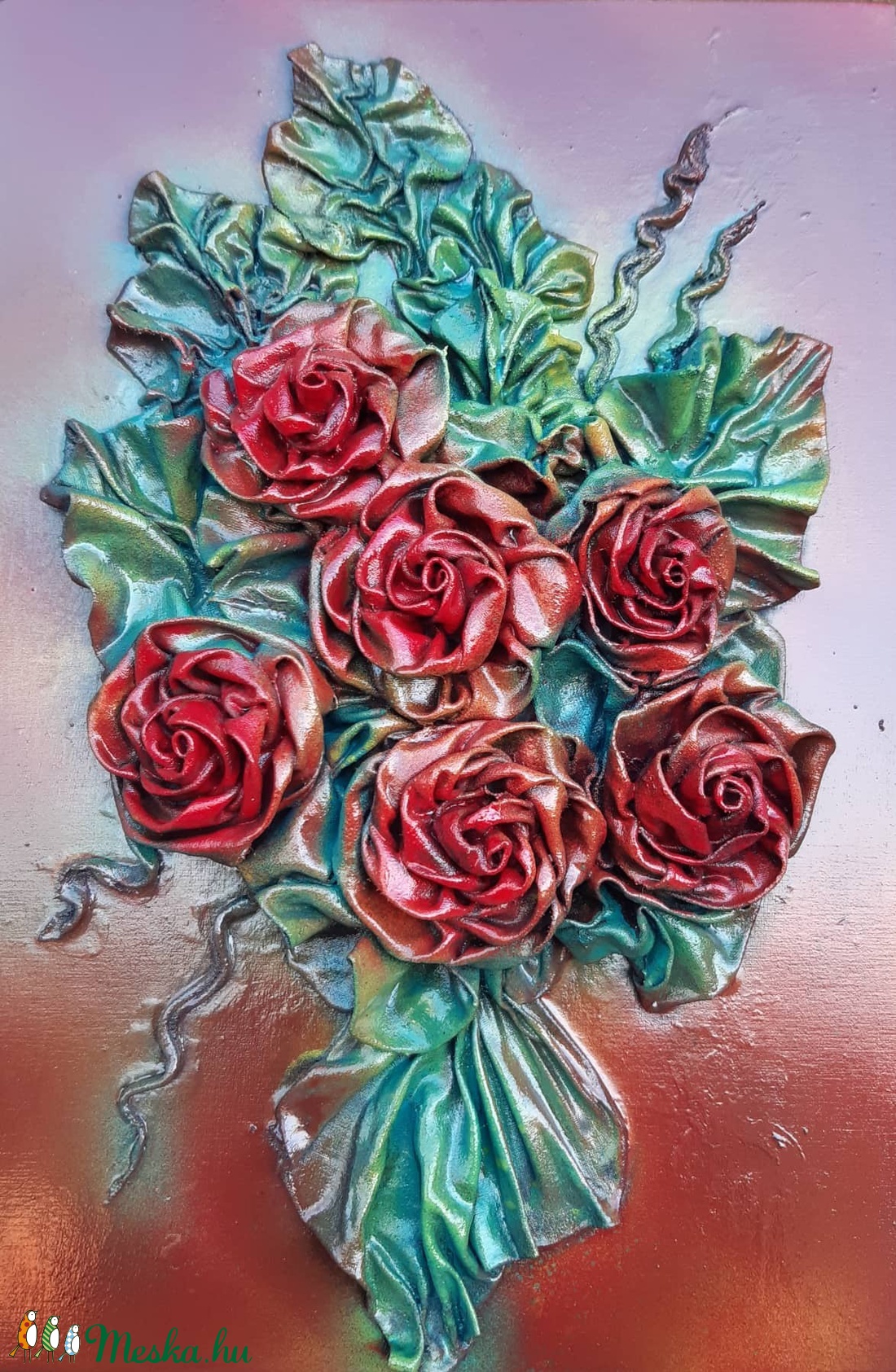  20x30cm-es falikép, textilszobrászattal készítve - művészet - más művészeti ág - Meska.hu