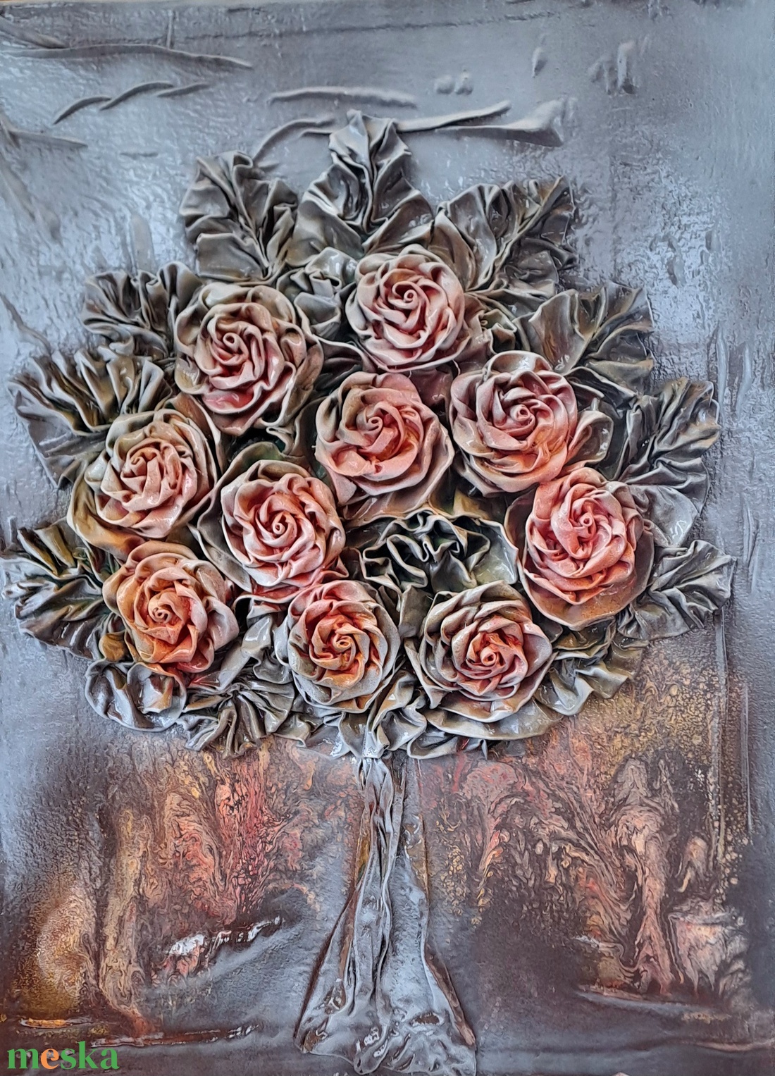 Rózsacsokor, 40x50cm - otthon & életmód - dekoráció - kép & falikép - vászonkép - Meska.hu