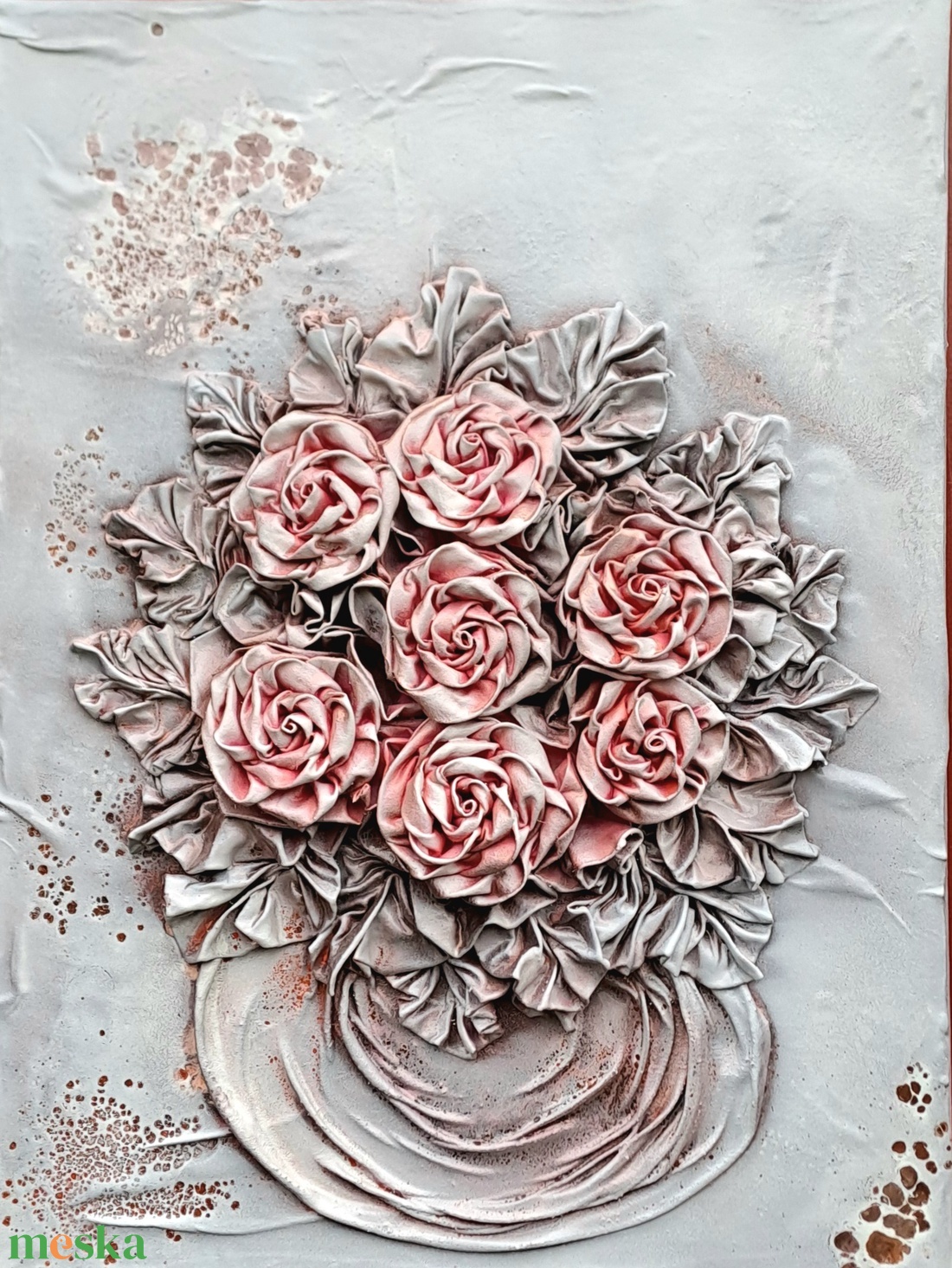 Rózsacsokor, 30x40cm - otthon & életmód - dekoráció - kép & falikép - vászonkép - Meska.hu