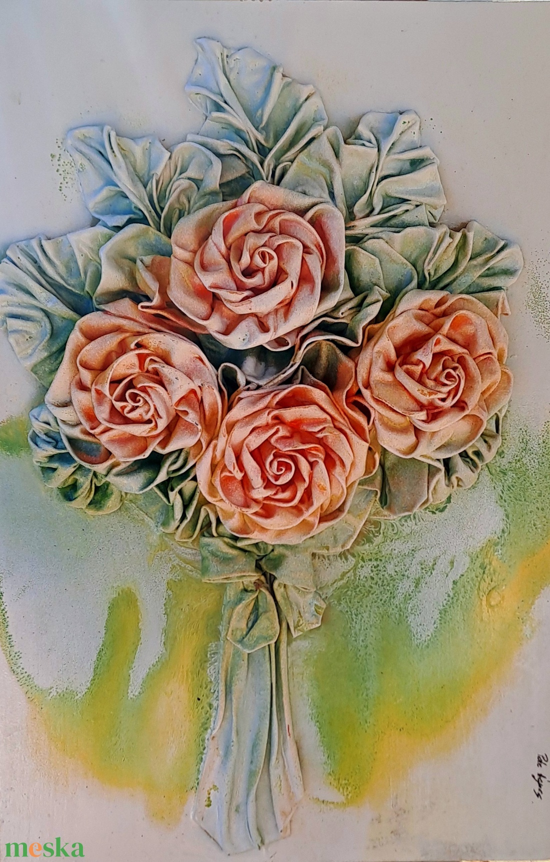 Sárga rózsák, 20x30cm - otthon & életmód - dekoráció - kép & falikép - 3d képek - Meska.hu