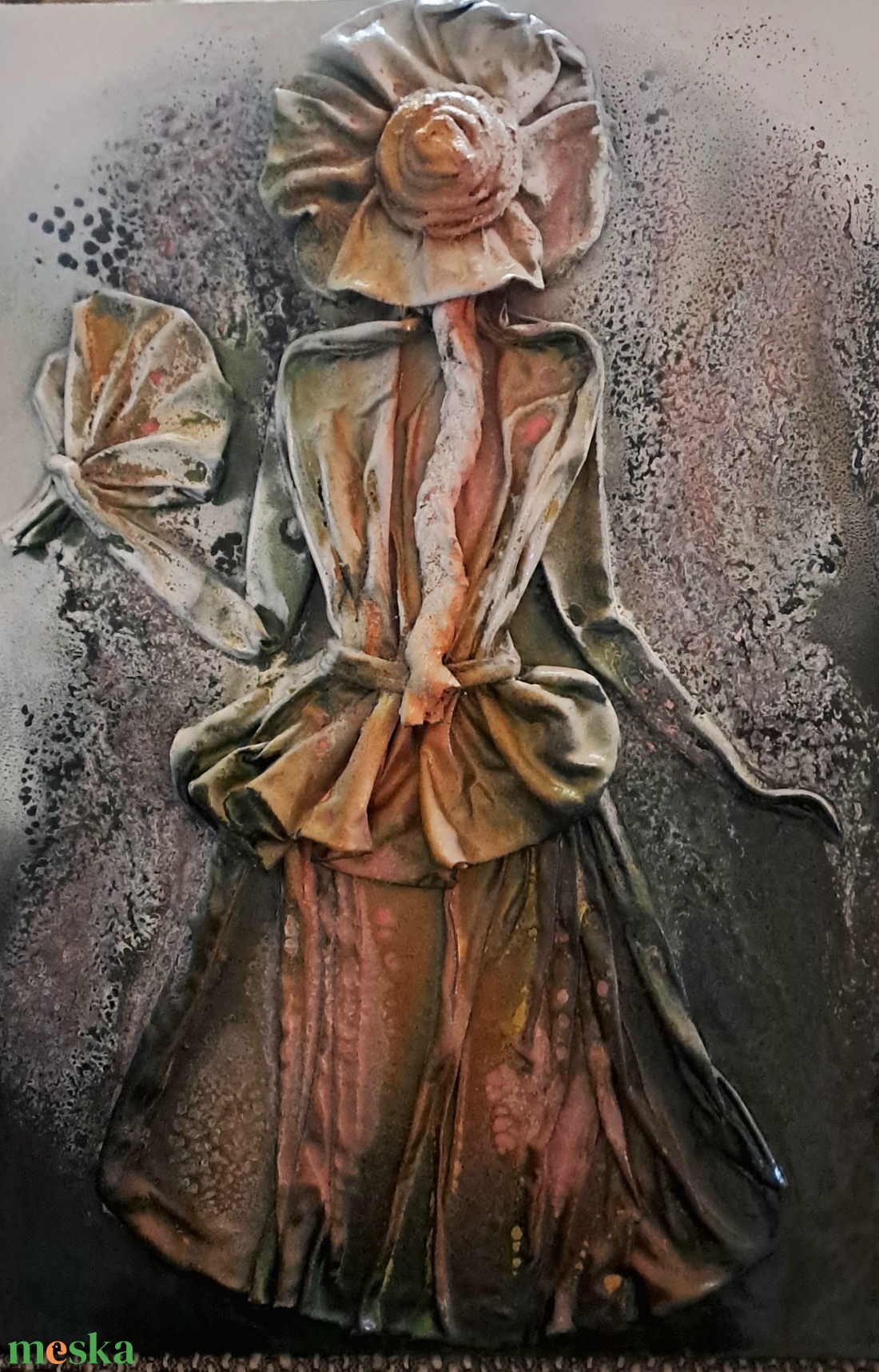 Nő legyezővel,   20x30cm - otthon & életmód - dekoráció - kép & falikép - 3d képek - Meska.hu