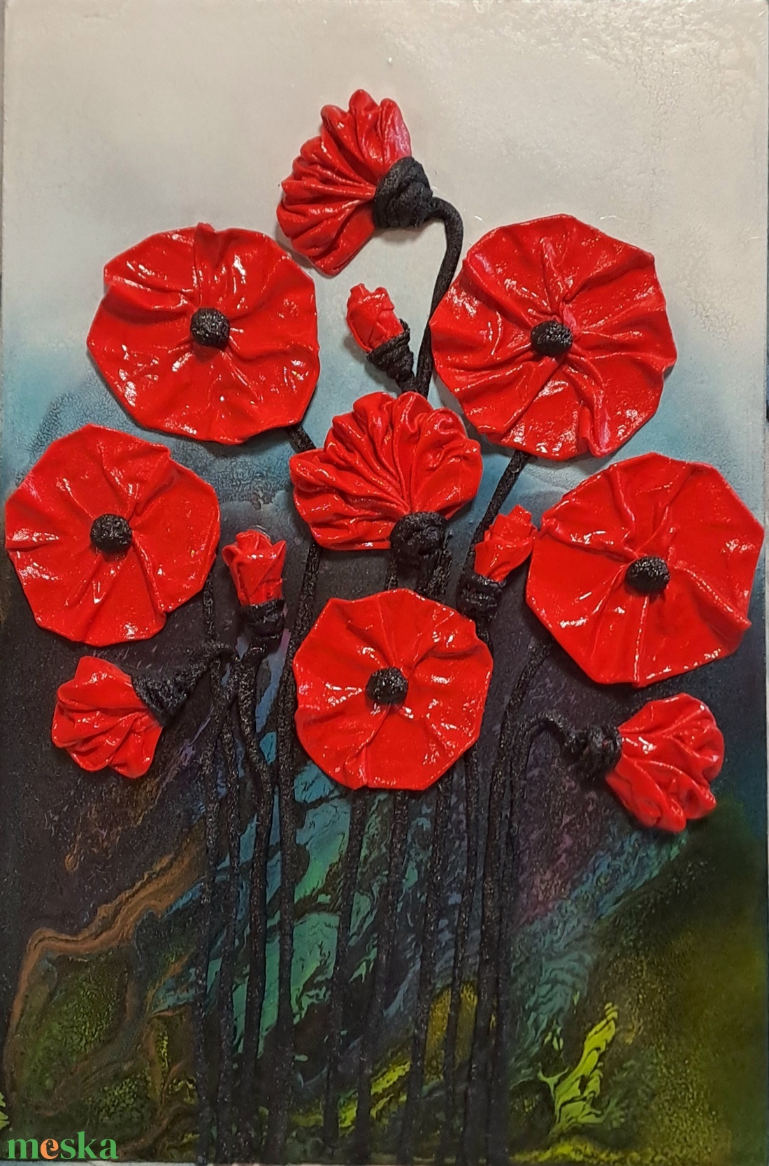 Pipacsok, 20x30cm - otthon & életmód - dekoráció - kép & falikép - 3d képek - Meska.hu