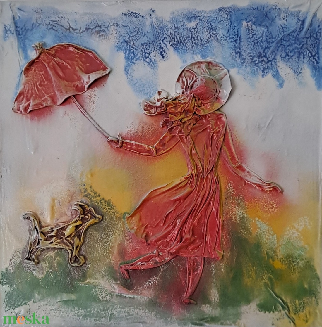 Lány kutyával - otthon & életmód - dekoráció - kép & falikép - 3d képek - Meska.hu