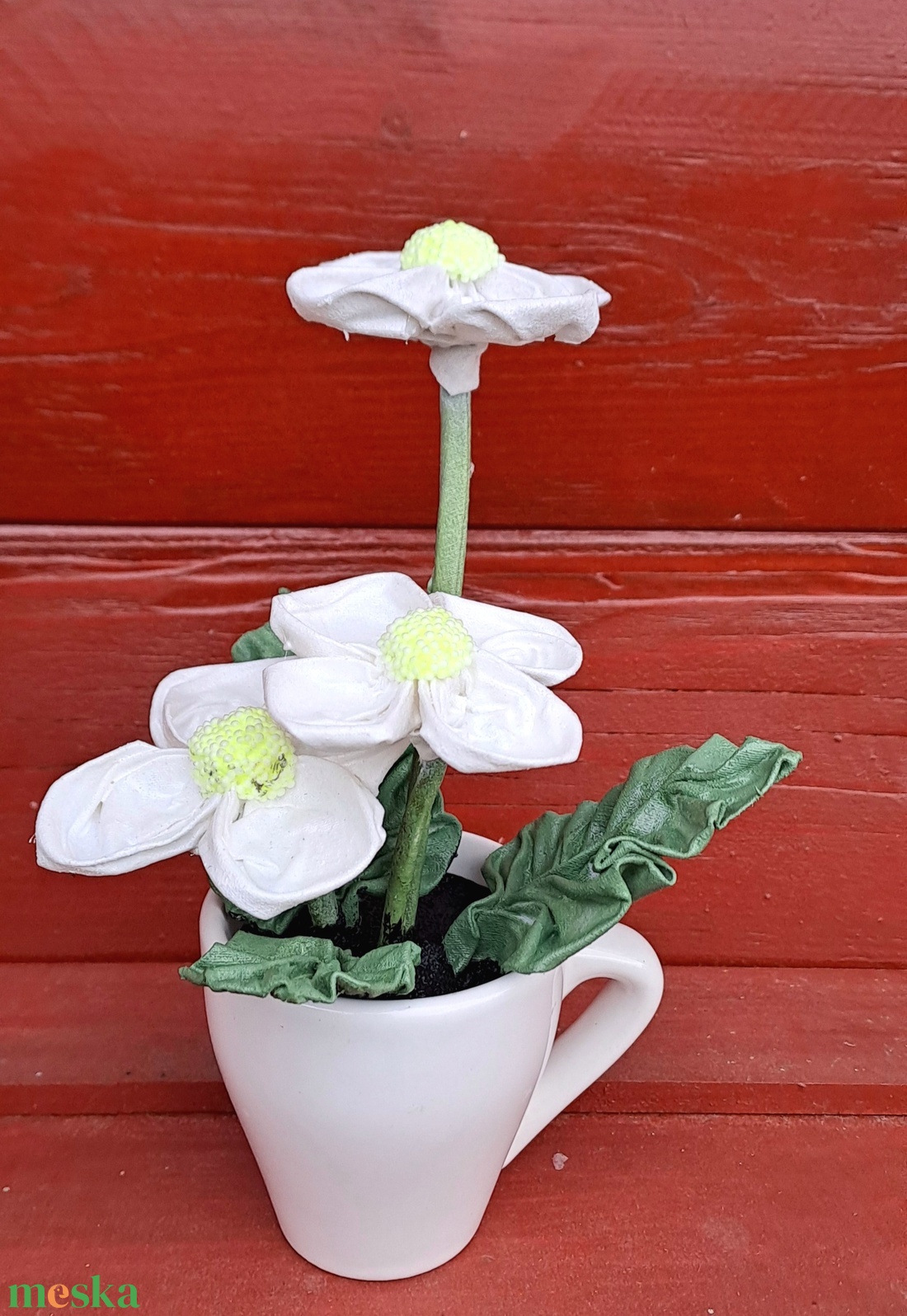 Fehér kisvirágok csészében - otthon & életmód - dekoráció - Meska.hu