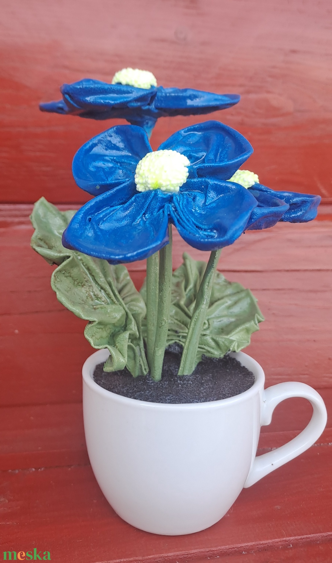 Kék kisvirágok csészében - otthon & életmód - dekoráció - Meska.hu