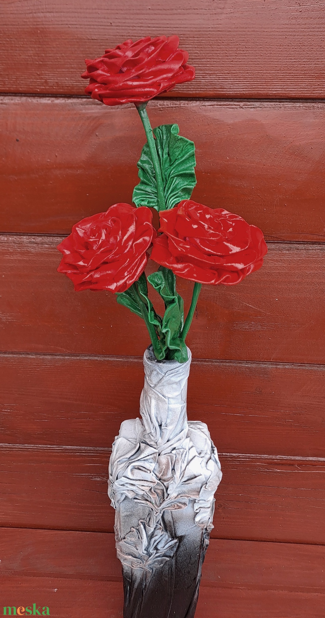 3 szál rózsa vázában - otthon & életmód - dekoráció - asztal és polc dekoráció - asztaldísz - Meska.hu