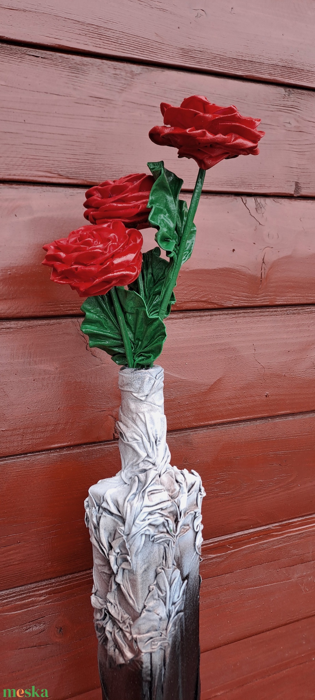 3 szál rózsa vázában - otthon & életmód - dekoráció - asztal és polc dekoráció - asztaldísz - Meska.hu