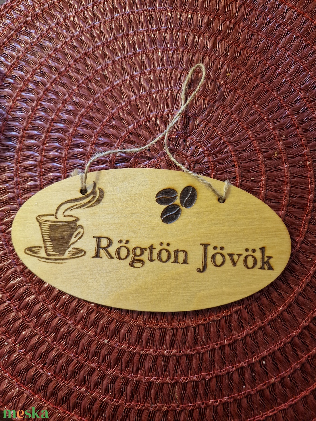 Rögtön jövök tábla  - otthon & életmód - dekoráció - ajtó- és ablak dekoráció - ajtótábla - Meska.hu