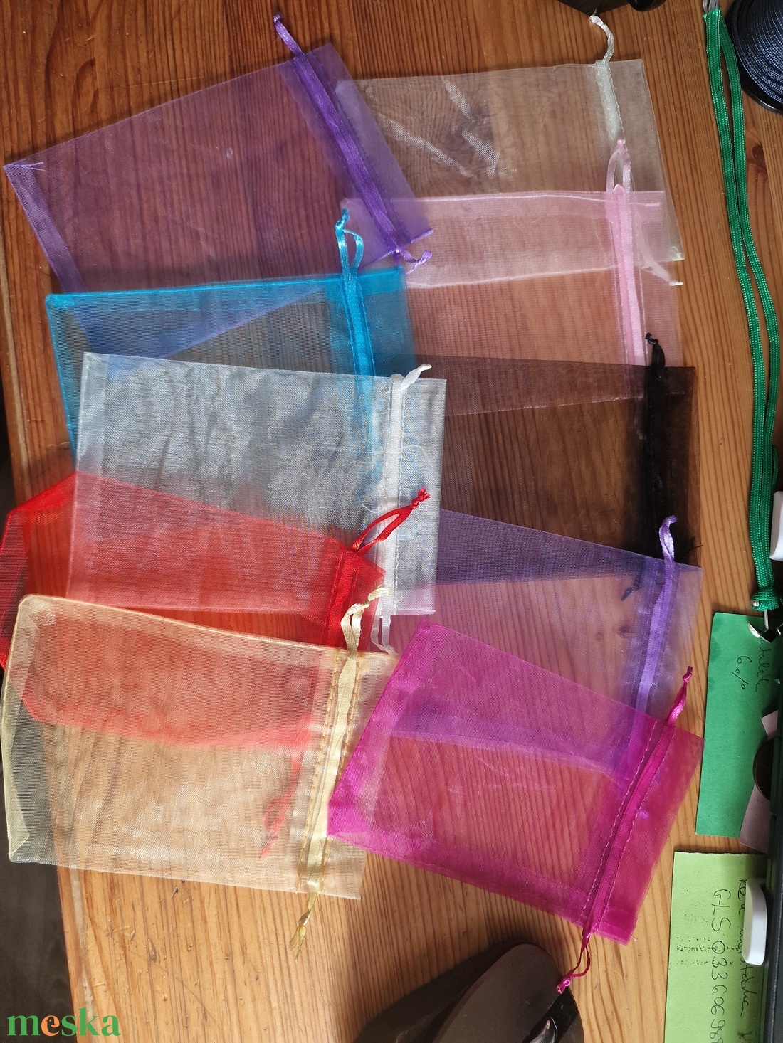 Organza tasak színes 10db - otthon & életmód - papír, írószer - ajándékozás kellékei - ajándékzsák, csomagolás - Meska.hu