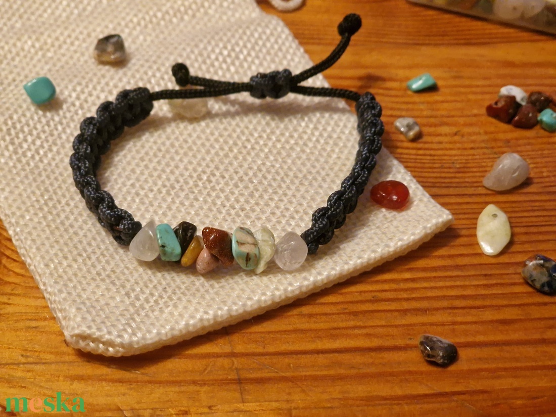 Ásványos karkötő - ékszer - karkötő - fonott karkötő - Meska.hu
