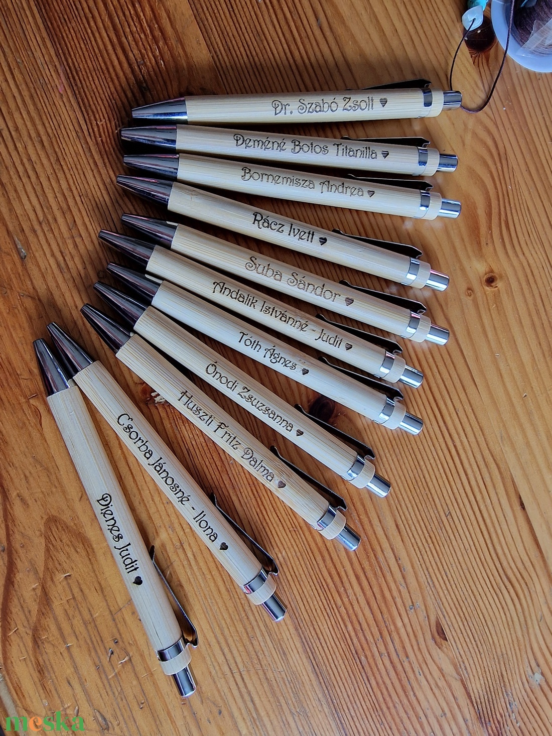 Gravírozott bambusz toll - otthon & életmód - papír, írószer - ceruza & toll - Meska.hu