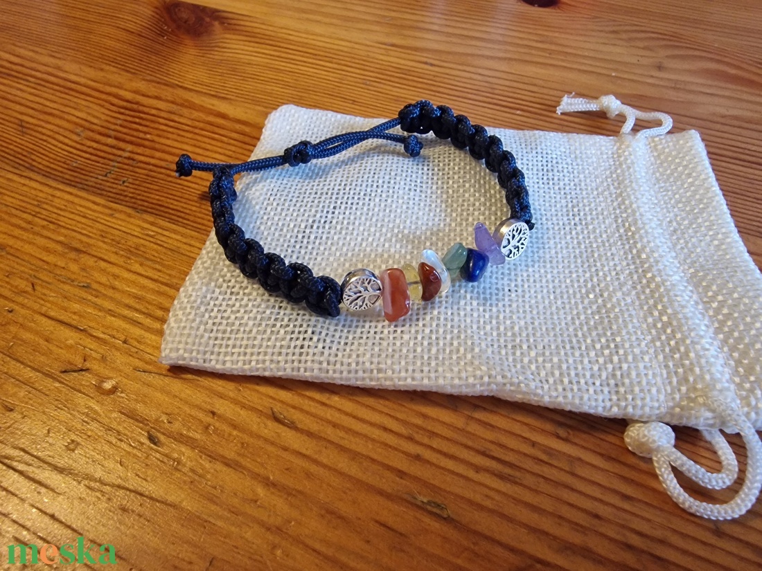 Csakra karkötő - ékszer - karkötő - fonott karkötő - Meska.hu
