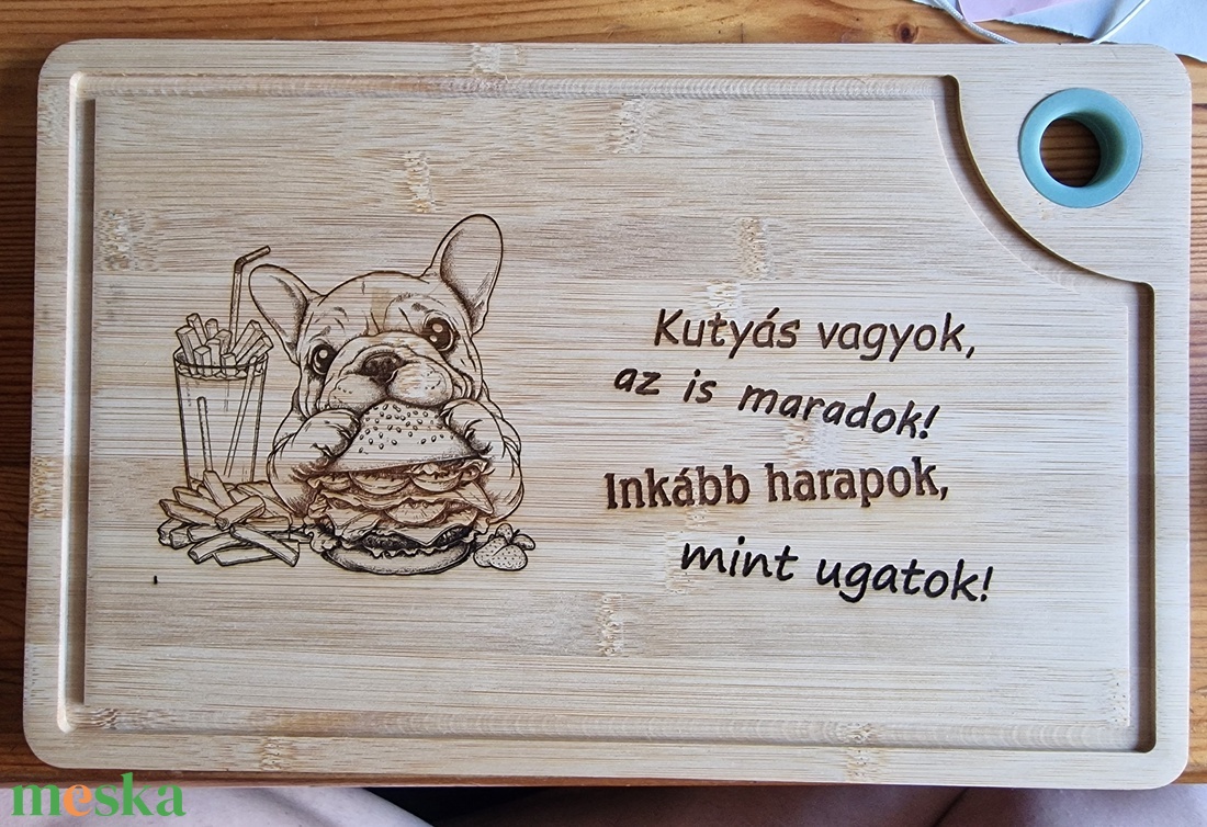 Francia bulldog vágódeszka - otthon & életmód - konyhafelszerelés, tálalás - sütés, főzés - vágódeszka - Meska.hu