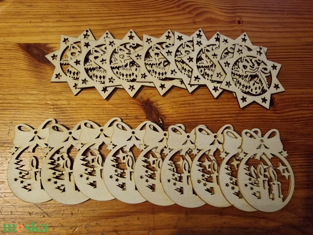 Karácsonyi fa díszek 2db/csomag - karácsony - karácsonyi lakásdekoráció - karácsonyfadíszek - Meska.hu