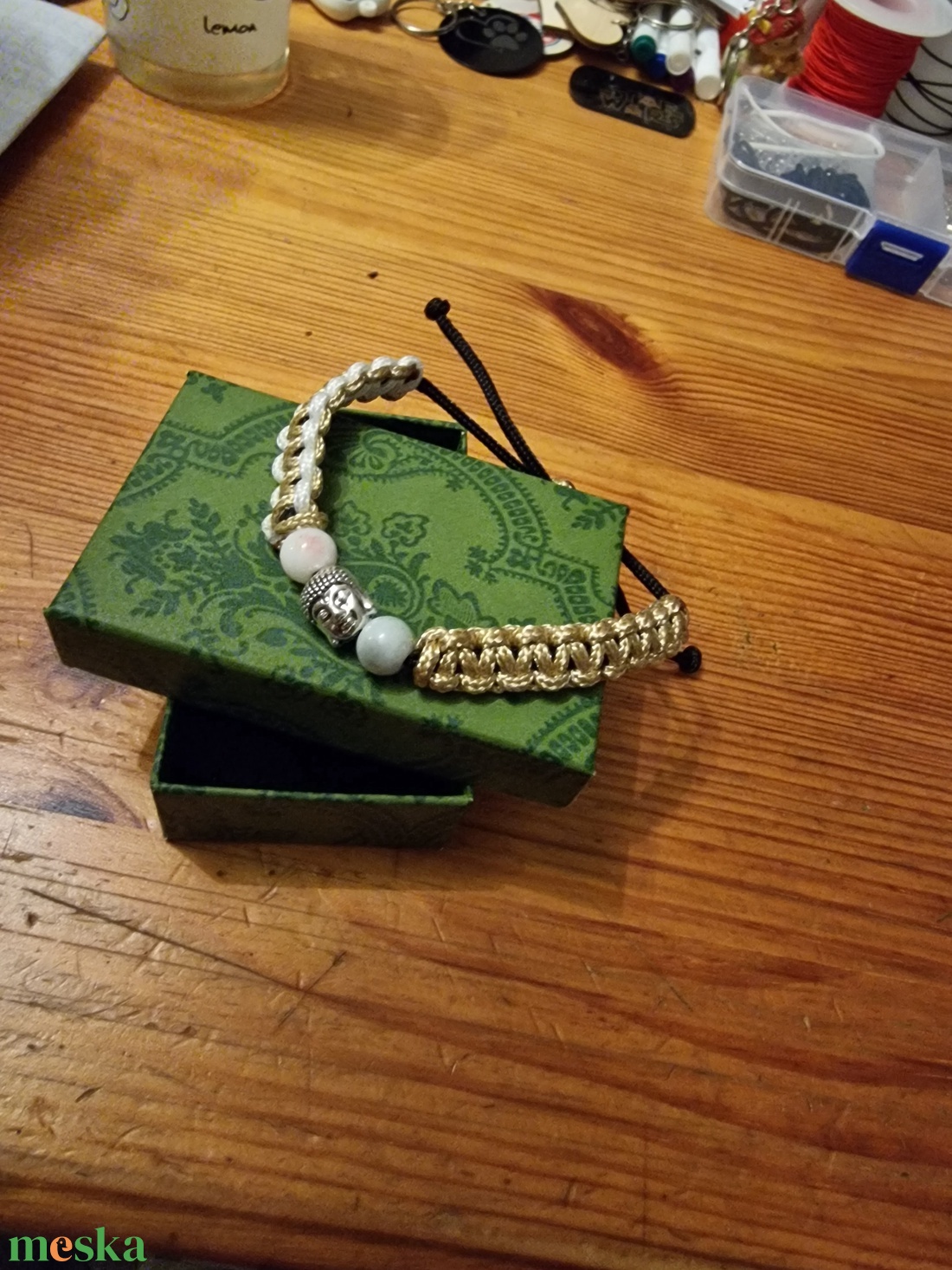 Buddha karkötő - ékszer - karkötő - fonott karkötő - Meska.hu