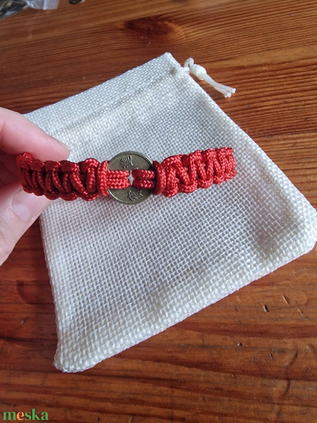 Feng shui szerencsepénzes karkötők - ékszer - karkötő - fonott karkötő - Meska.hu