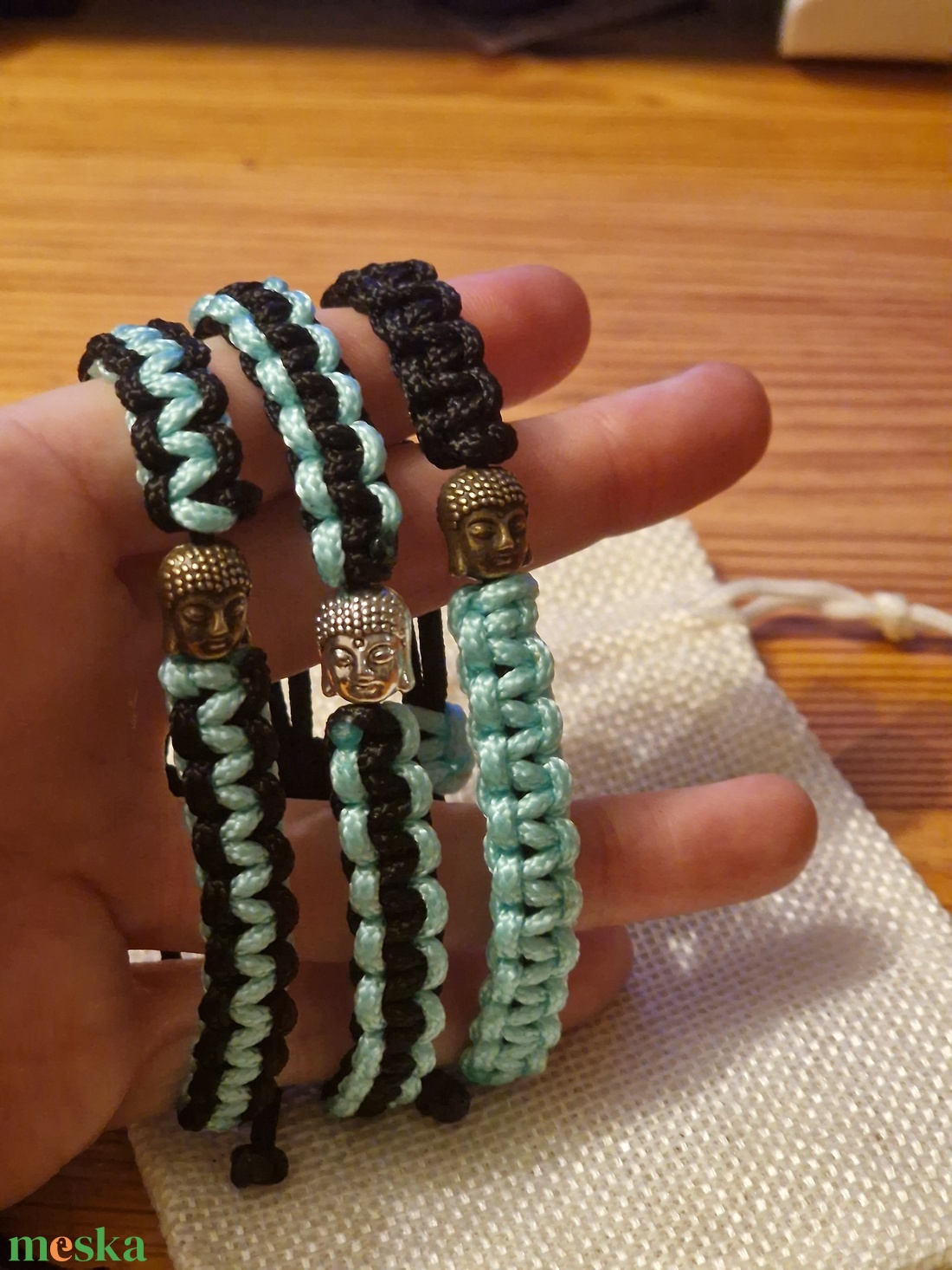 Buddha karkötő - ékszer - karkötő - fonott karkötő - Meska.hu