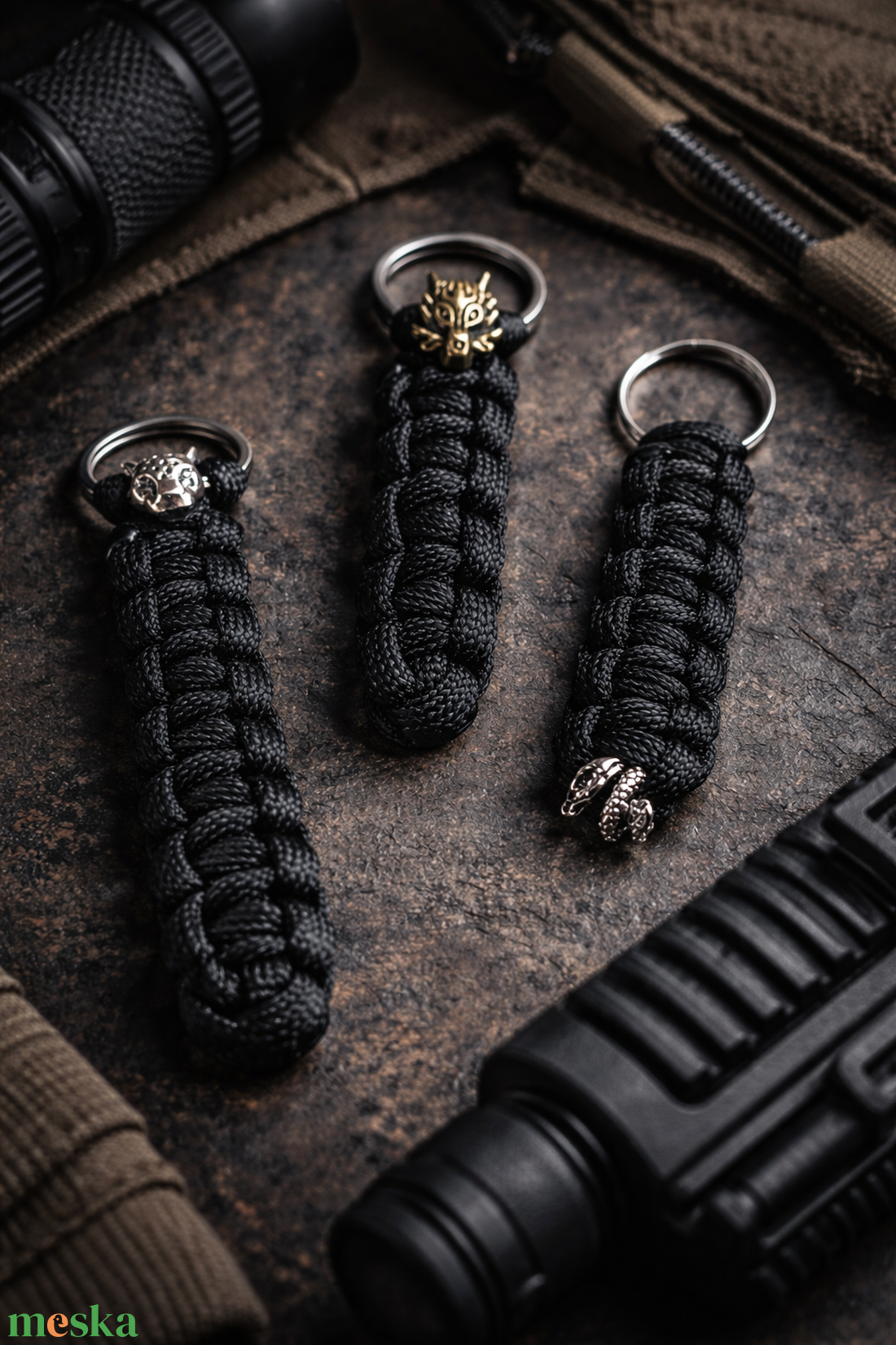 Taktikai paracord kulcstartó - táska & tok - kulcstartó & táskadísz - kulcstartó - Meska.hu