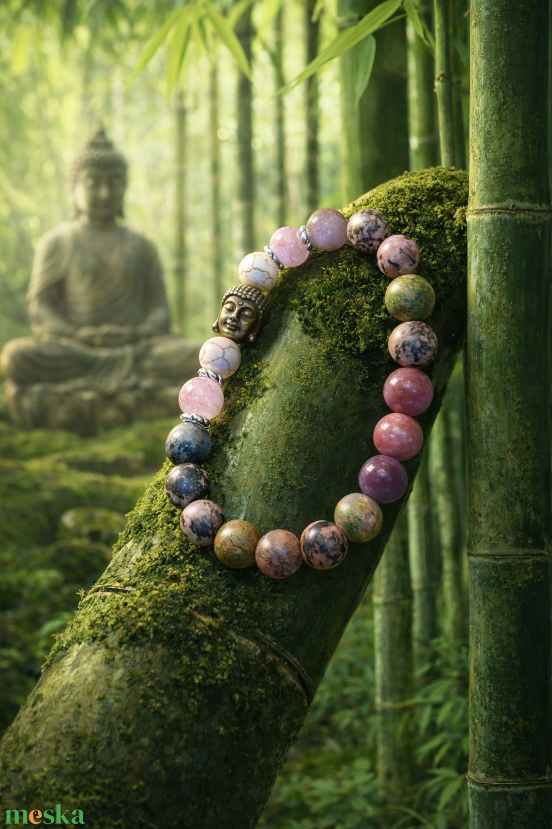 Buddha ásvány karkötő - ékszer - karkötő - ásványkarkötő - Meska.hu
