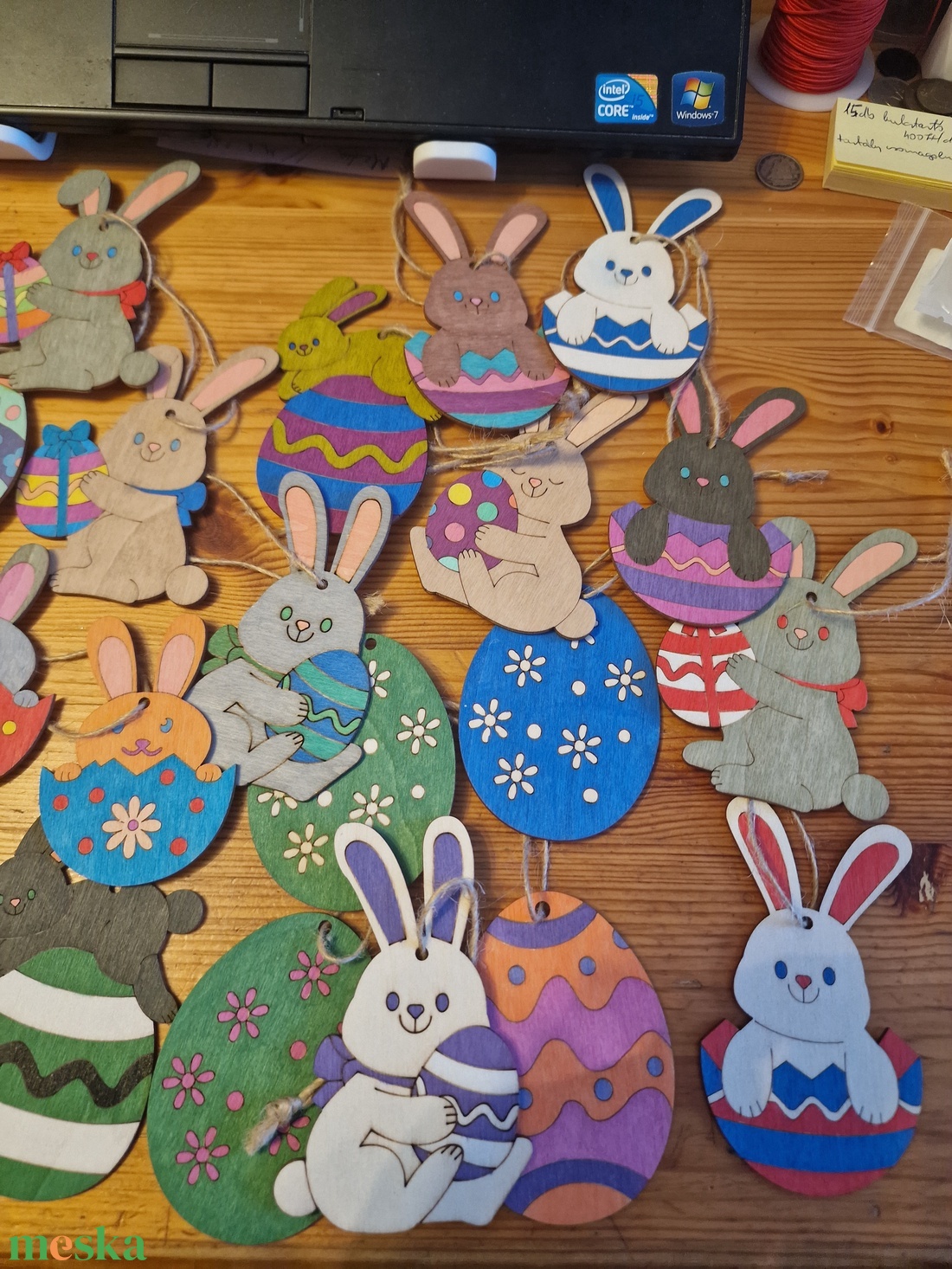 Húsvéti nyuszi és tojás díszek - esküvő - dekoráció - asztaldísz - Meska.hu