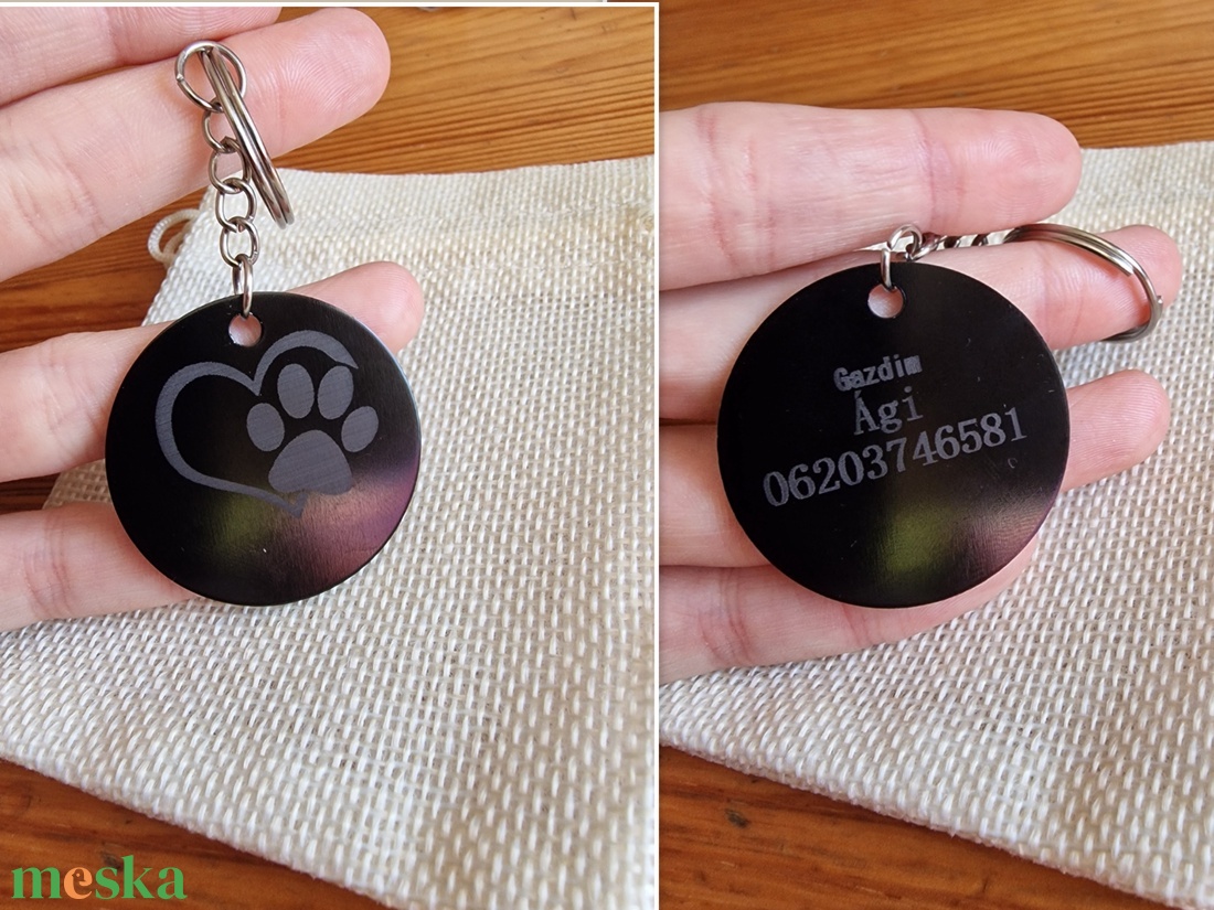 Fém kutya biléta / kulcstartó - otthon & életmód - kisállatoknak - kutyáknak - kutya biléta - Meska.hu