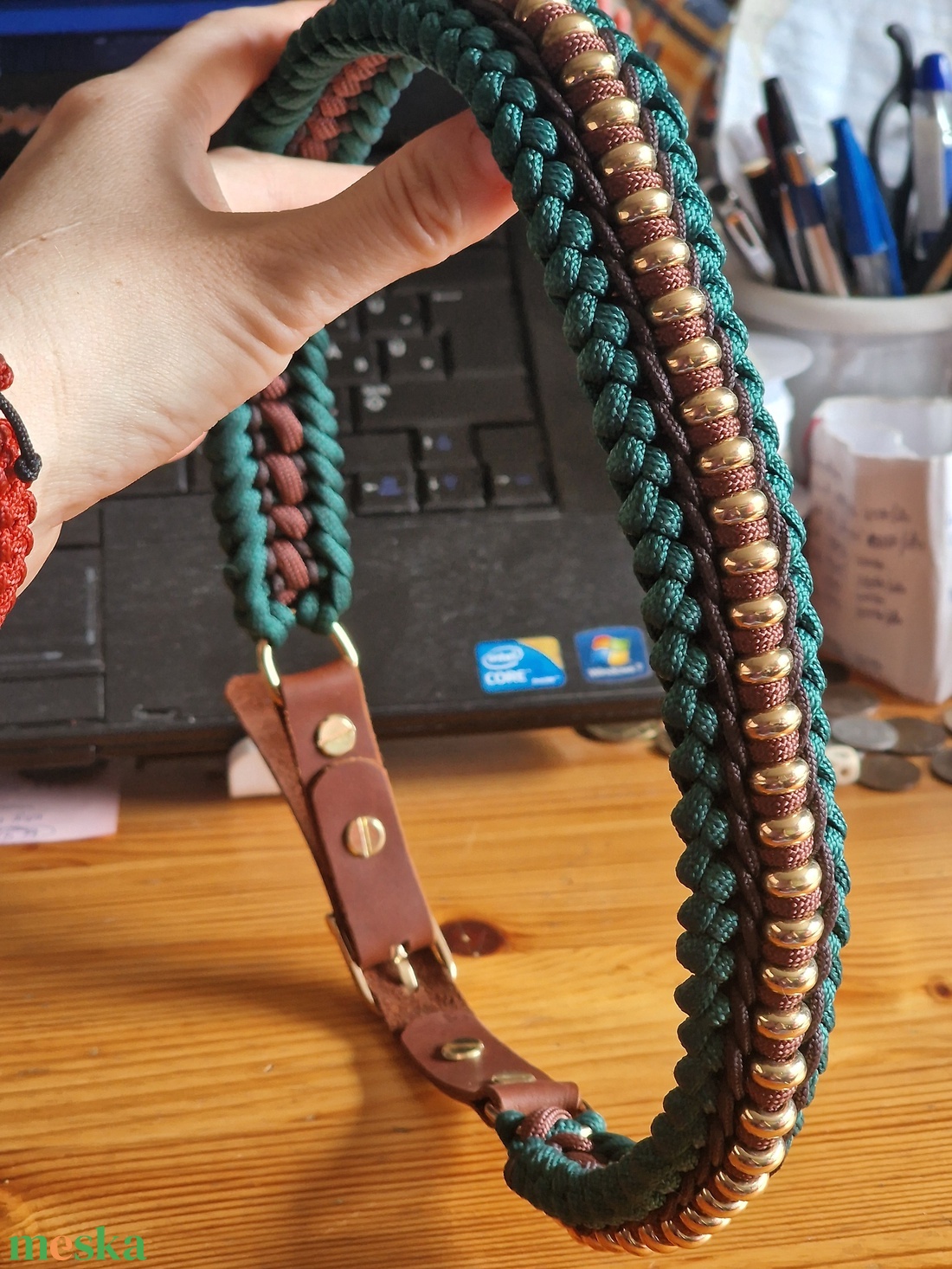 Paracord / bőr nyakörv - otthon & életmód - kisállatoknak - kutyáknak - kutya nyakörv - Meska.hu
