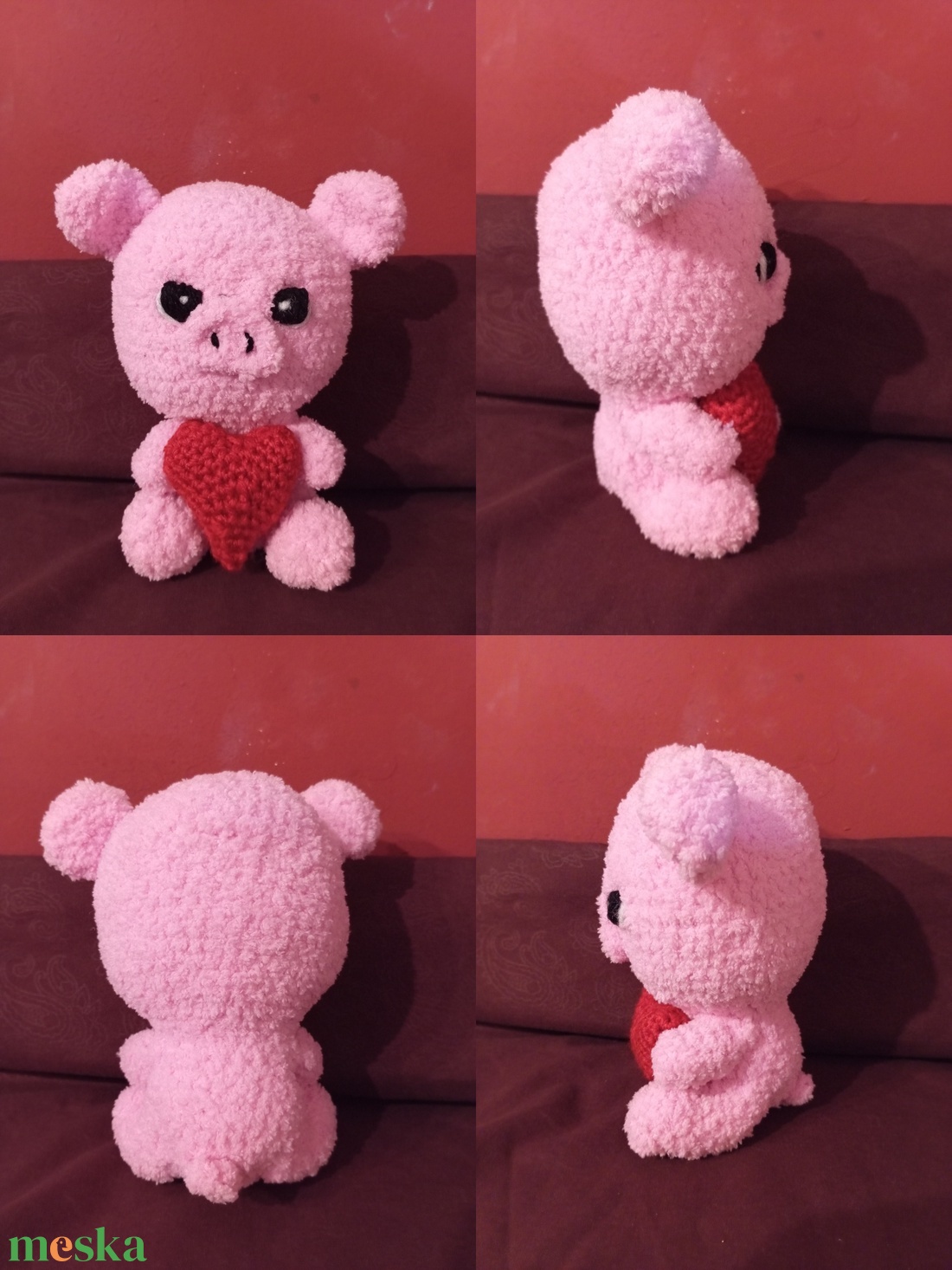 Horgolt szerelmes oroszlán és malac figura - játék & sport - plüssállat & játékfigura - más figura - Meska.hu