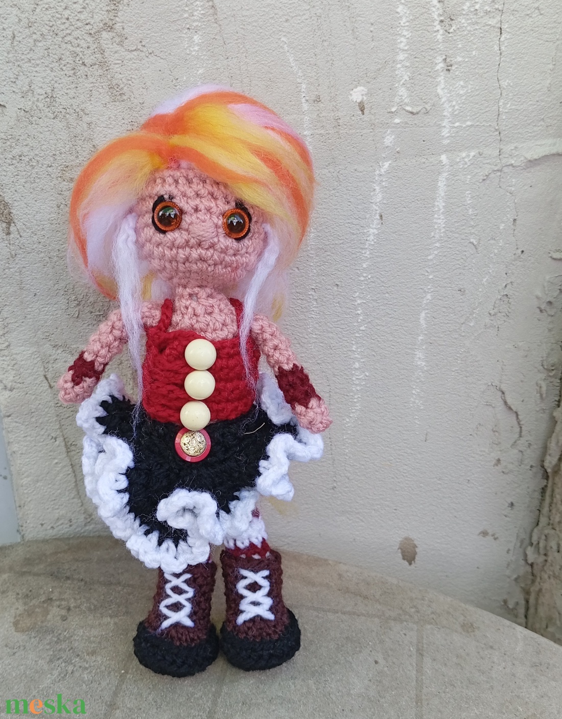 Steampunk horgolt baba - játék & sport - baba & babaház - öltöztethető baba - Meska.hu