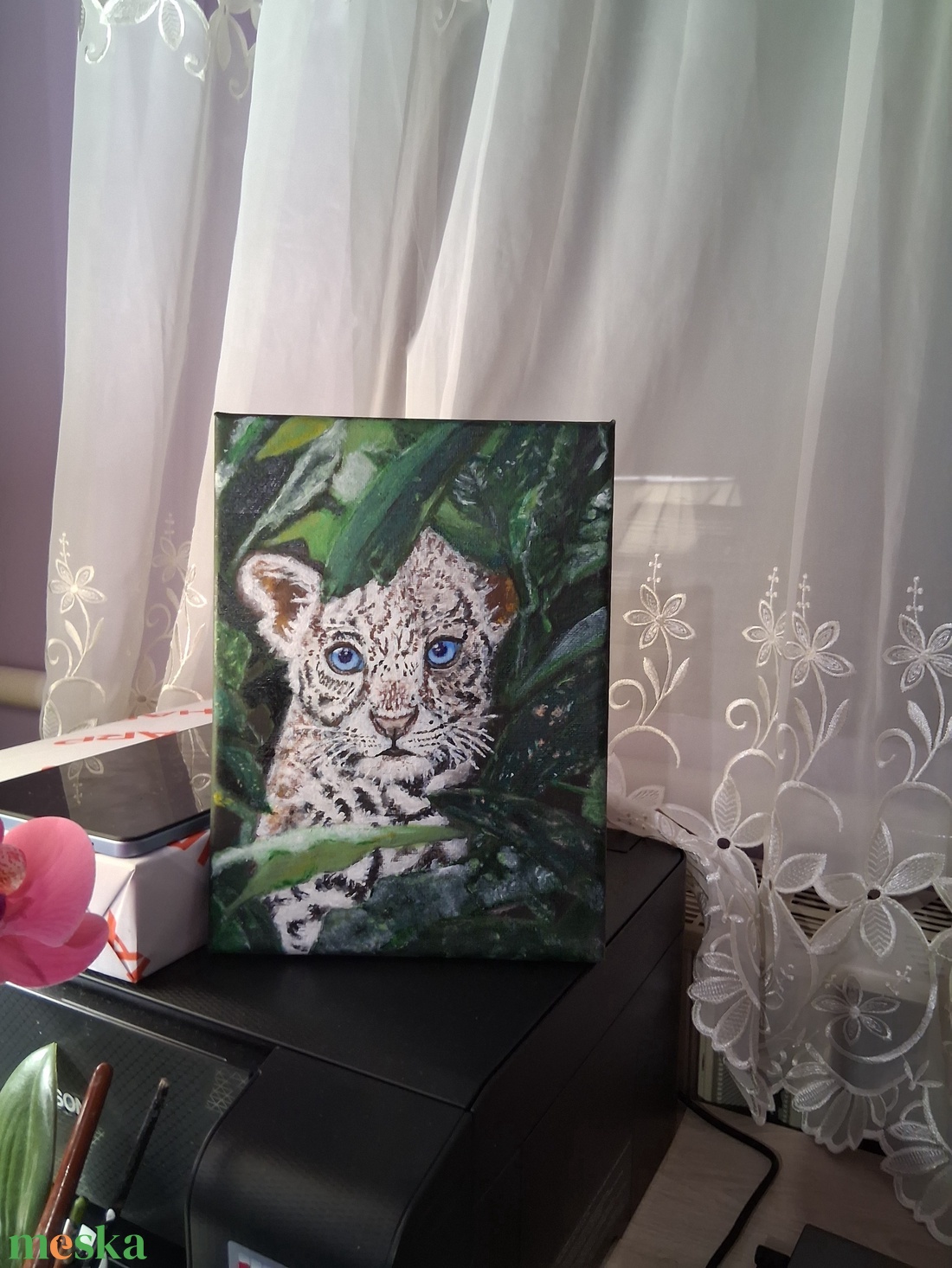 Fehér Tigris - művészet - festmény - akril - Meska.hu