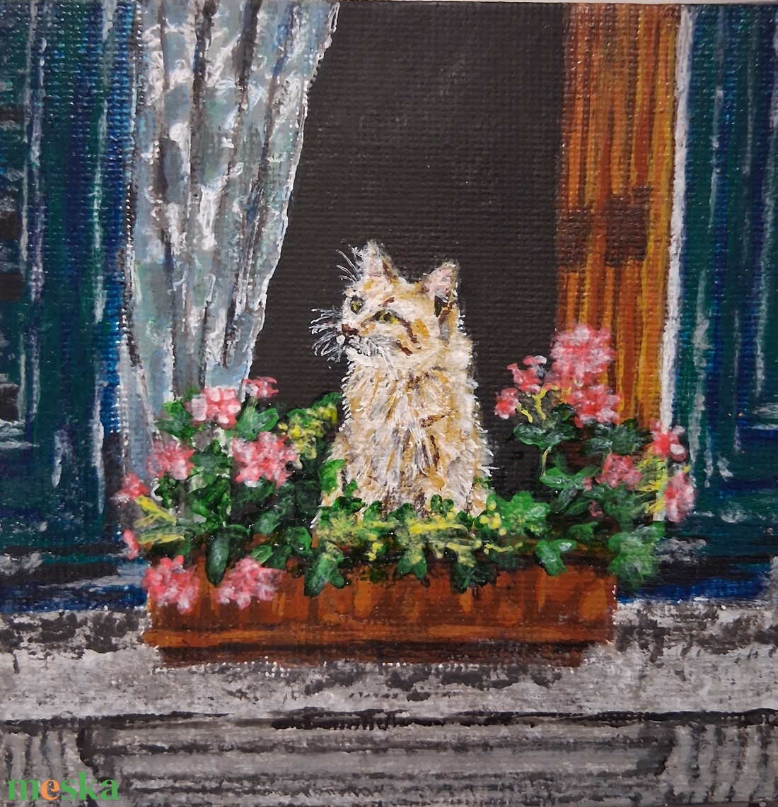 Kitty - művészet - festmény - akril - Meska.hu