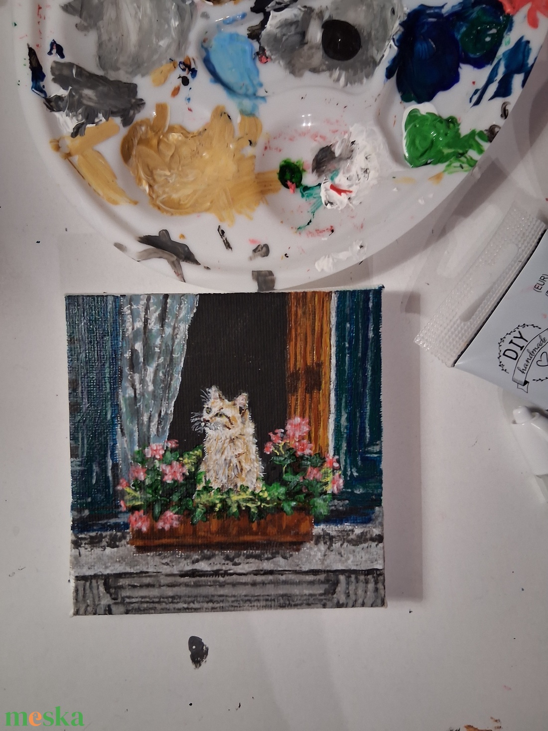Kitty - művészet - festmény - akril - Meska.hu