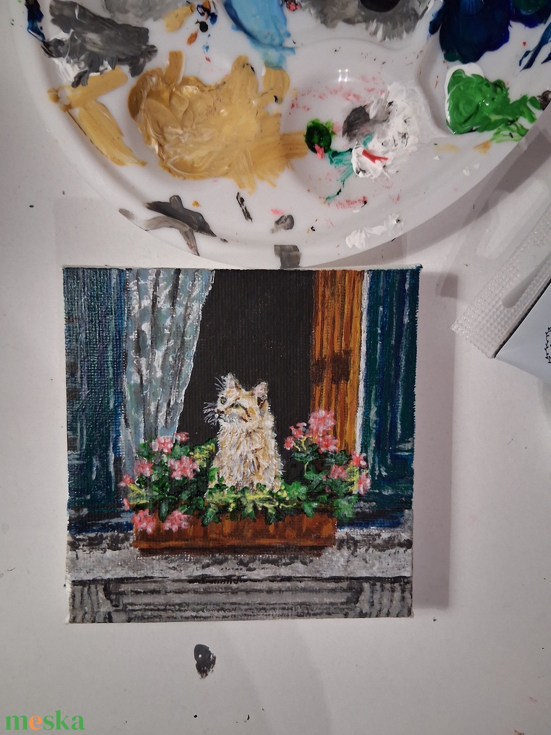 Kitty - művészet - festmény - akril - Meska.hu