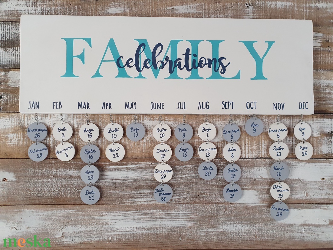 Festett családi születésnapos kalendárium - otthon & életmód - dekoráció - fali és függő dekoráció - falinaptár & öröknaptár - Meska.hu Festett családi születésnapos kalendárium - otthon & életmód - dekoráció - fali és függő dekoráció - falinaptár & öröknaptár - Meska.hu