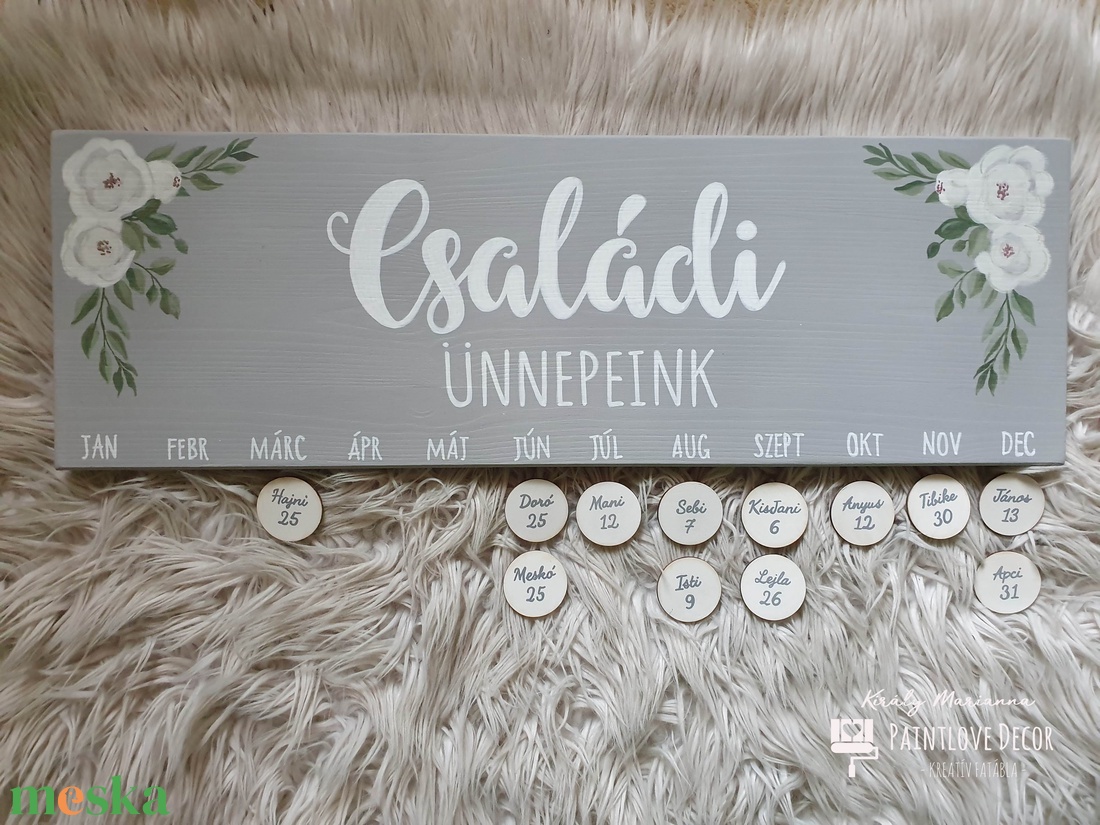 Festett családi születésnapos kalendárium - otthon & életmód - dekoráció - fali és függő dekoráció - falinaptár & öröknaptár - Meska.hu Festett családi születésnapos kalendárium - otthon & életmód - dekoráció - fali és függő dekoráció - falinaptár & öröknaptár - Meska.hu
