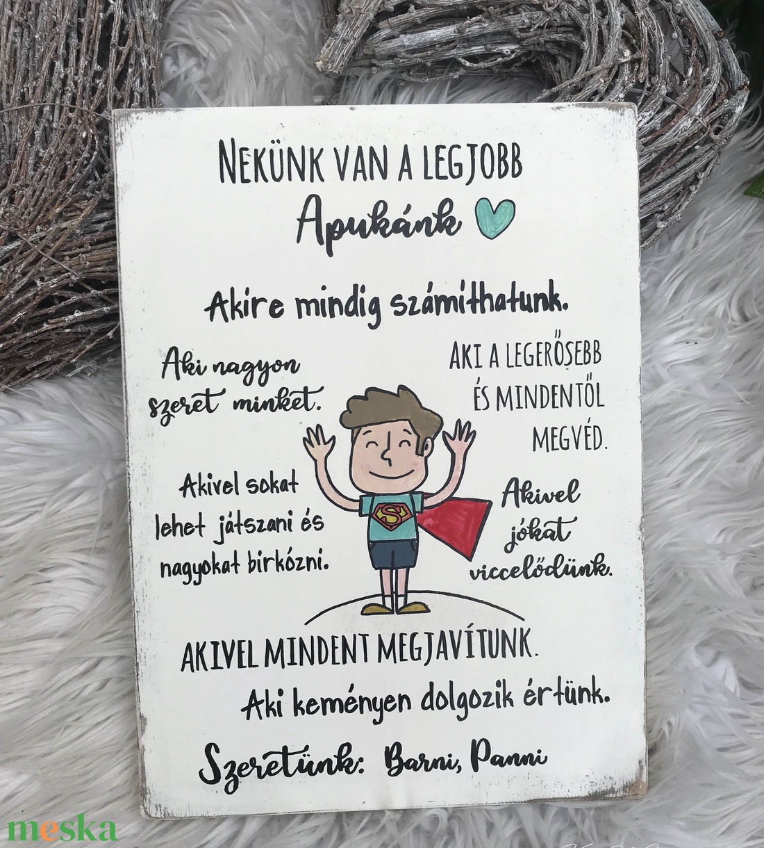 Nekünk van a legjobb Apukánk, festett fatábla - otthon & életmód - dekoráció - fali és függő dekoráció - falra akasztható dekor - Meska.hu Nekünk van a legjobb Apukánk, festett fatábla - otthon & életmód - dekoráció - fali és függő dekoráció - falra akasztható dekor - Meska.hu