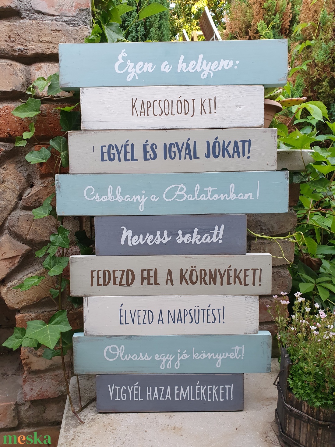 Deszkatábla nyaralóba, teraszra - otthon & életmód - dekoráció - kép & falikép - táblakép - Meska.hu