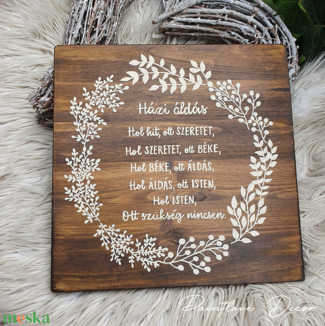 Házi áldás festett fatábla - otthon & életmód - dekoráció - fali és függő dekoráció - falra akasztható dekor - Meska.hu Házi áldás festett fatábla - otthon & életmód - dekoráció - fali és függő dekoráció - falra akasztható dekor - Meska.hu