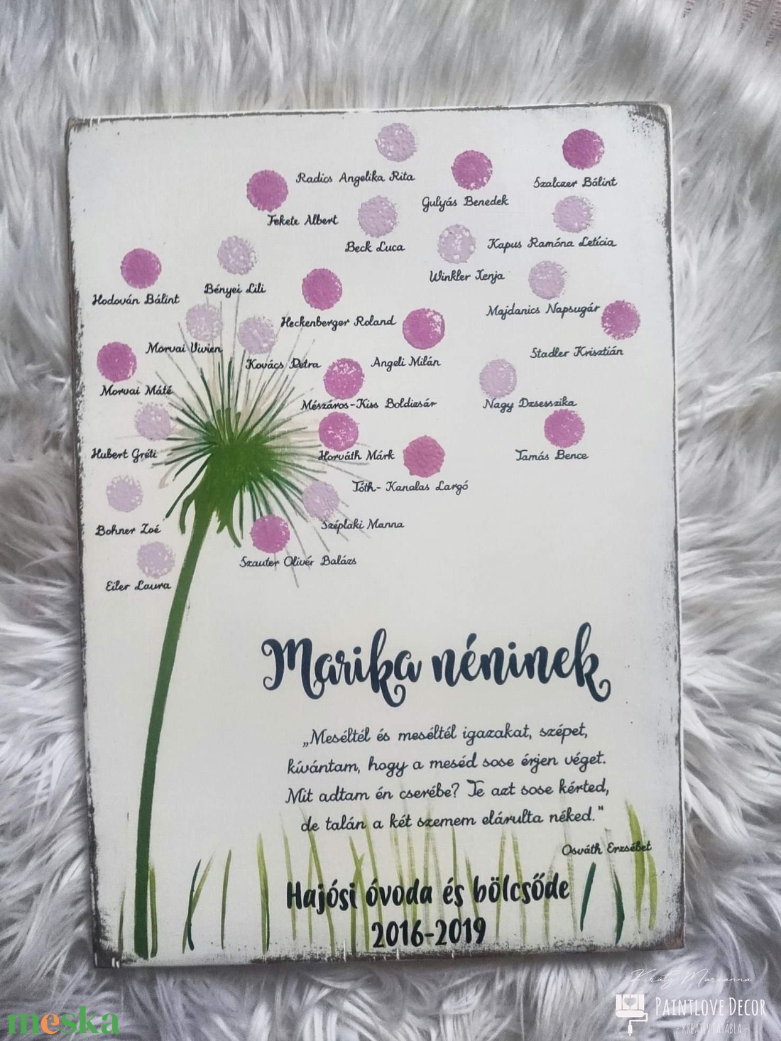 Pitypangos ballagási fatábla - otthon & életmód - dekoráció - fali és függő dekoráció - falra akasztható dekor - Meska.hu