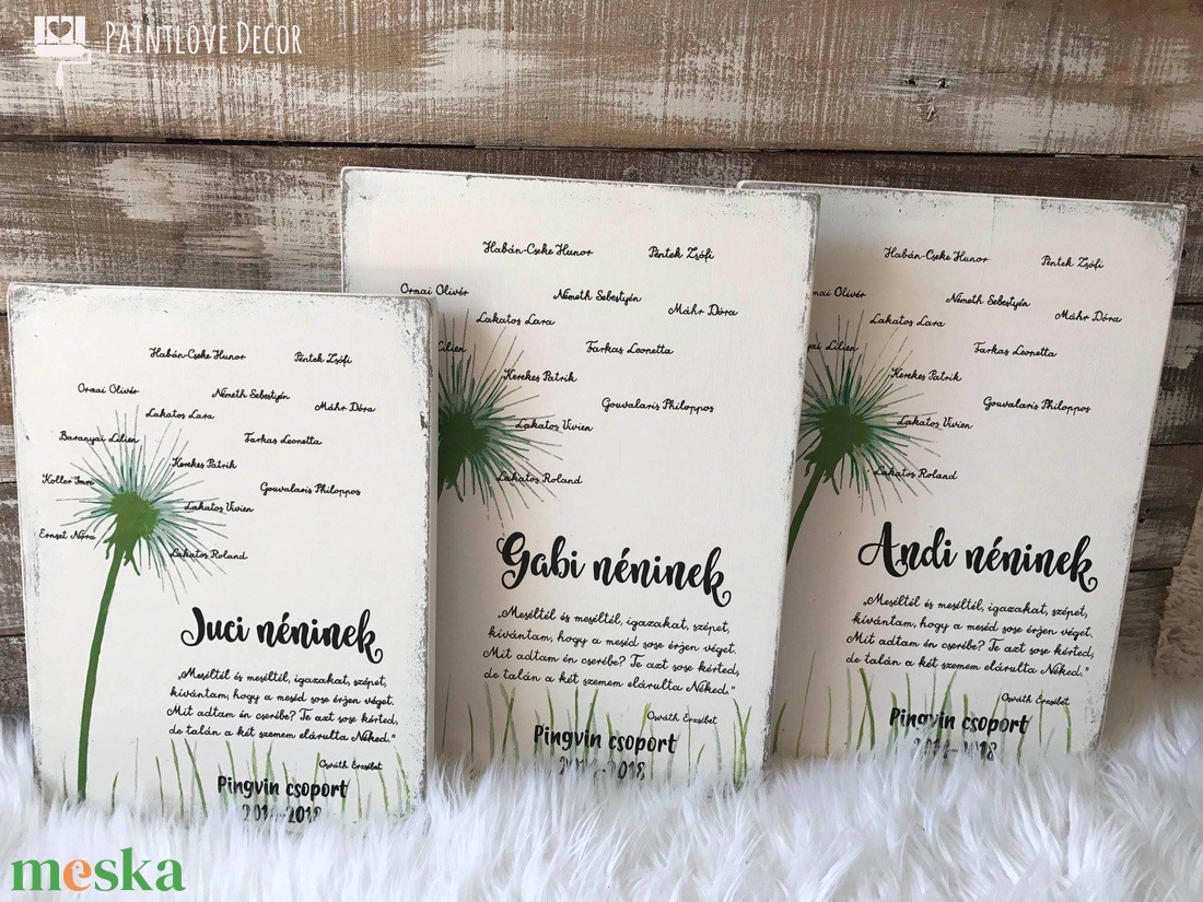 Pitypangos ballagási fatábla - otthon & életmód - dekoráció - fali és függő dekoráció - falra akasztható dekor - Meska.hu