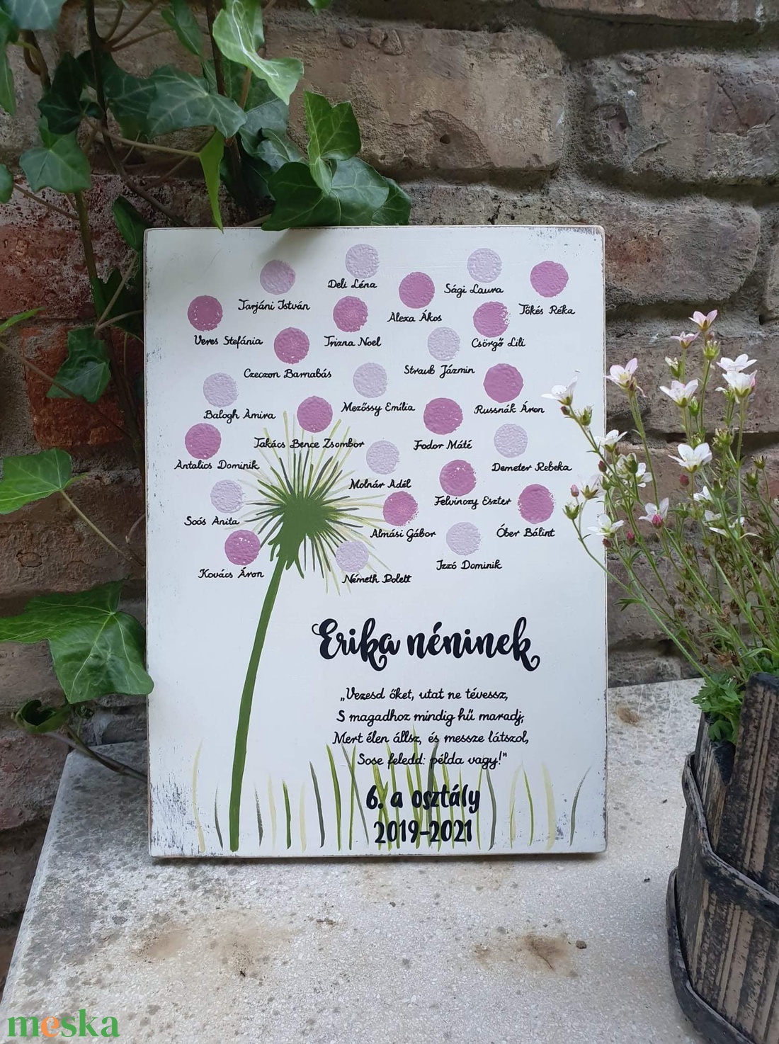 Pitypangos ballagási fatábla - otthon & életmód - dekoráció - fali és függő dekoráció - falra akasztható dekor - Meska.hu