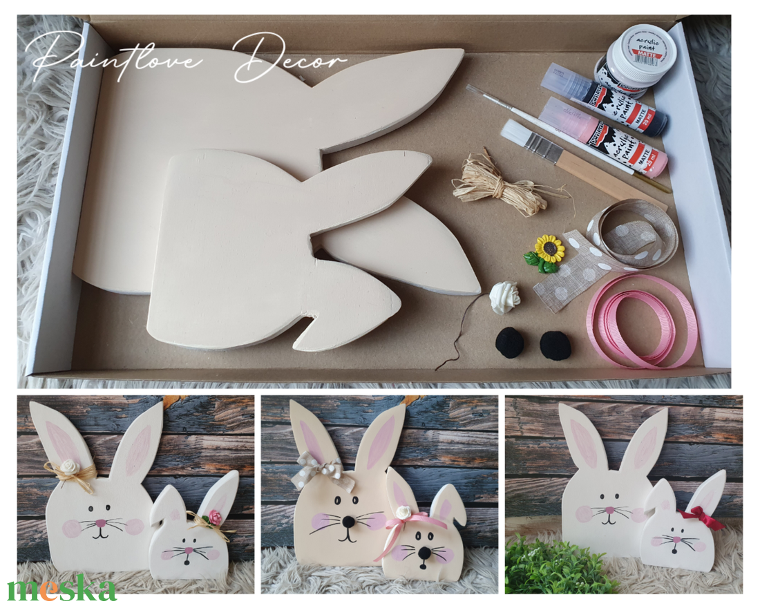 DIY húsvéti nyuszis készlet - diy (csináld magad) - egységcsomag - Meska.hu